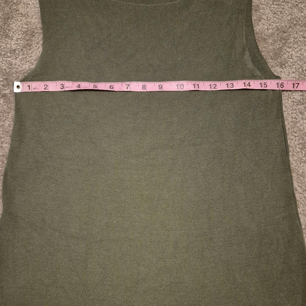 Euc Coldwater Creek Silk Blend Olive Green Sleeve… - image 7